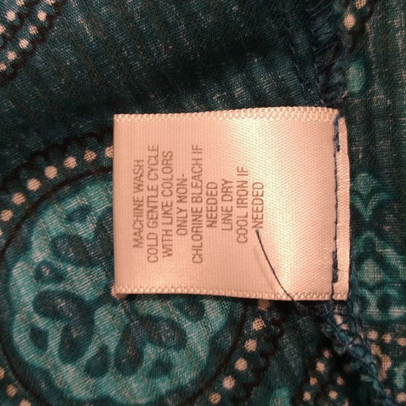 Christopher and Banks turquoise print cotton top Sz XL - Picture 7 of 10